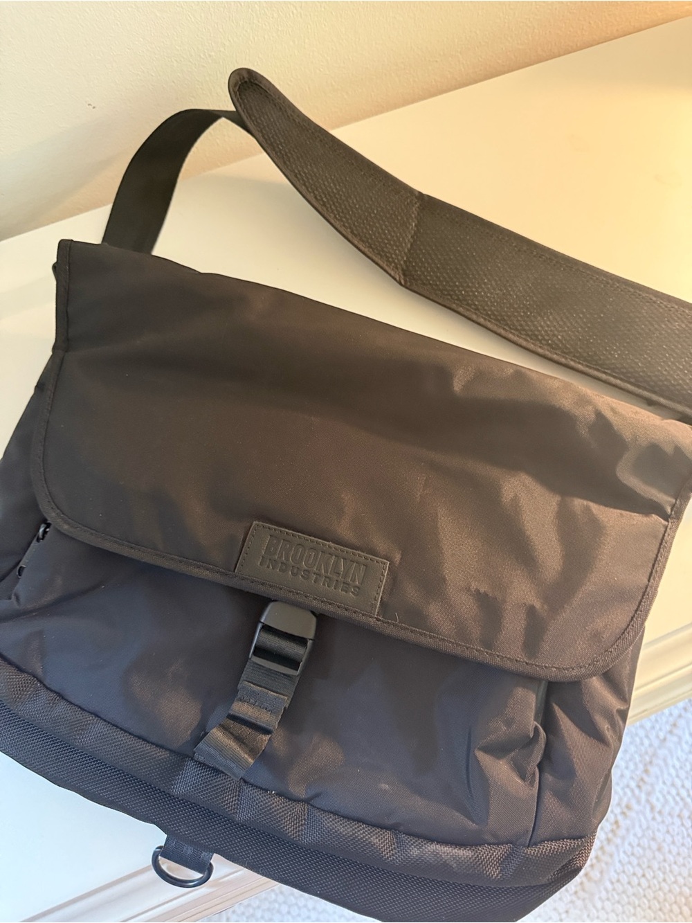 Brooklyn Industries Black Nylon Messenger Bag